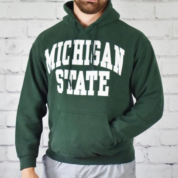 Gildan Heavy Blend Michigan State Spellout Hoodie - Picture 1 of 4